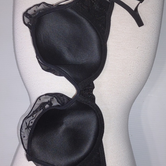 🫶VENUS Swiss Dot Lace Accent Demi Cup Bra in Black - Picture 10 of 10